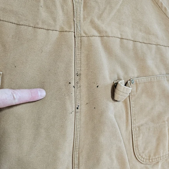 Vintage 1970s Carhartt Bibs Overalls Double Knee Duck Canvas Quilted Liner 50x32